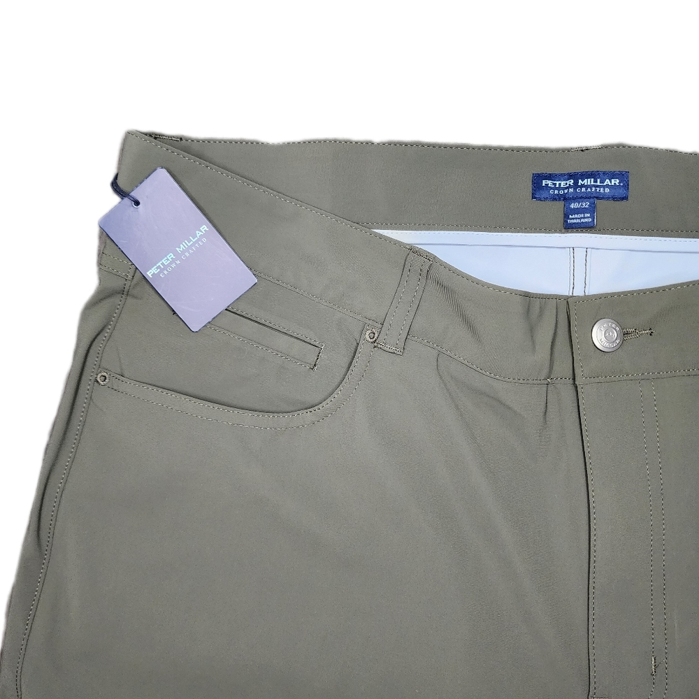 Peter Millar Mens Size 40 NWT Olive Green Bingham Performance Five-Pocket Pant - Picture 3 of 7